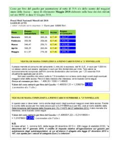 costo GASOLIO MAGGIO 2018 - mit.gov.it