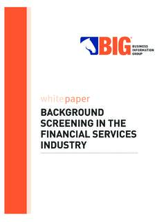 BACKGROUND SCREENING IN THE FINANCIAL SERVICES …