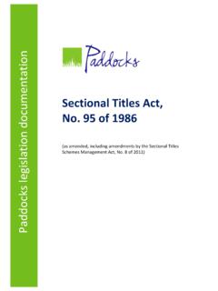 Sectional Titles Act, No. 95 of 1986 - Paddocks