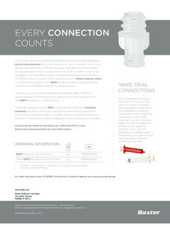 EVERY CONNECTION - Baxter Medication Delivery Products