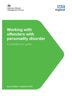 Working with offenders with personality disorder