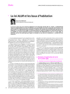 loiALUR etlesbauxd’habitation - web.lexisnexis.fr