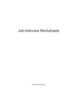 Job Interview Worksheets - EMPOWERMENT THROUGH …