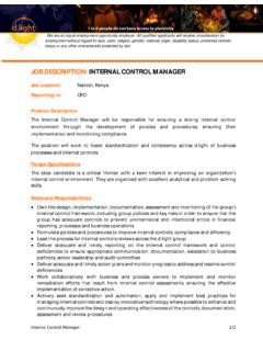 JOB DESCRIPTION: INTERNAL CONTROL MANAGER - d.light