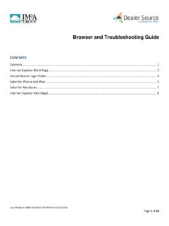 Browser and Troubleshooting Guide