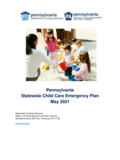 Pennsylvania Statewide Child Care Emergency Plan May 2021