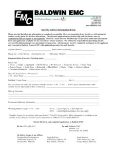 Electric Service Information Form - Baldwin EMC