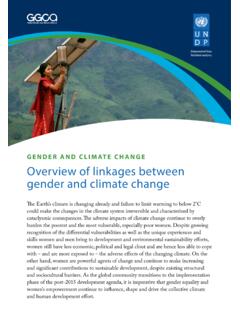 GENDER AND CLIMATE CHANGE Overview of linkages …