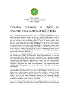 Executive Summary of Study on ... - Tea Board of India