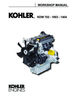 WORKSHOP MANUAL KDW 702 - 1003 - 1404 - Kohler Engines