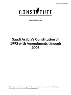 Saudi Arabia's Constitution of 1992 with Amendments ...