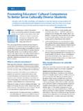 Promoting Educators’ Cultural Competence To Better Serve ...
