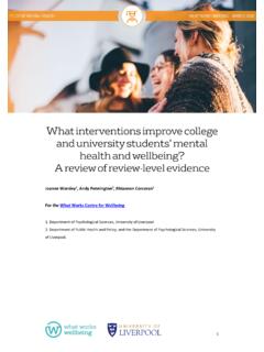 What interventions improve college ... - What Works Wellbeing