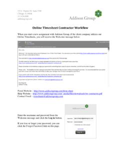 Online Timesheet Contractor Workflow - Addison Group