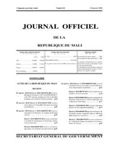 JOURNAL OFFICIEL - SGG Mali