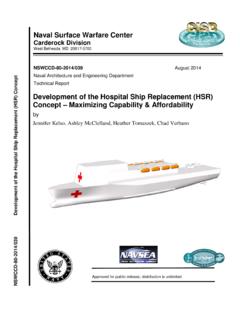 Development of the Hospital Ship Replacement …