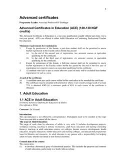 Advanced certificates - School of Education