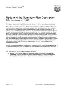 Update to the Summary Plan Description - hr2.chevron.com