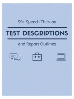 Test Descriptions and Report outlines - HomeSpeechHome