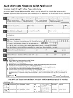 Minnesota Regular Absentee Ballot Application