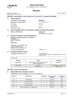 Safety Data Sheet: methanol - Home | BioMCN