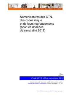 Nomenclatures des CTN, des codes risque et de …