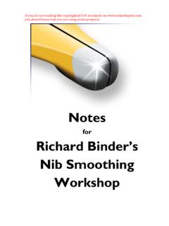 for Richard Binder’s Nib Smoothing Workshop