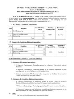 PUBLIC WORKS DEPARTMENT TAMILNADU (Govt. of …