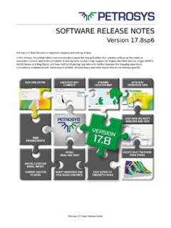 SOFTWARE RELEASE NOTES - Petrosys