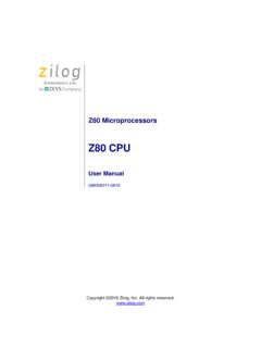 Z80 CPU User Manual - Zilog