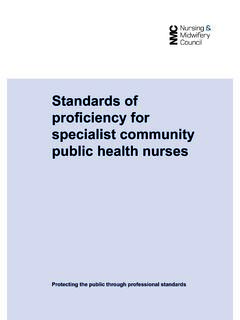 Standards of proficiency: Specialist community public ...