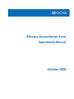 Ethiopia Humanitarian Fund Operational Manual