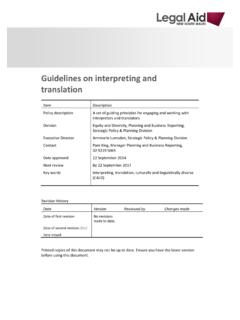 Guidelines on Interpreting and Translation - Legal Aid NSW