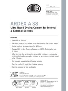 ARDEX A38 Datasheet