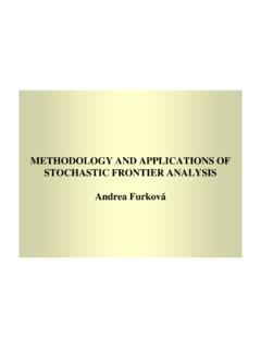 METHODOLOGY AND APPLICATIONS OF STOCHASTIC FRONTIER ...