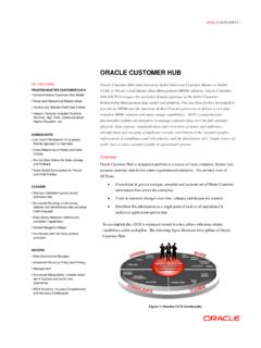 Oracle Customer Hub Data Sheet