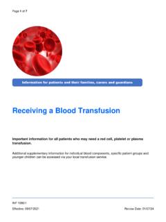 Receiving a Blood Transfusion