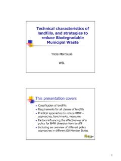 Technical characteristics of landfills, and strategies …