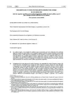 REGL AMENTO (UE) No 537/2014 DEL PARL AMENTO …