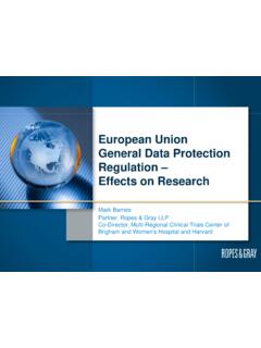 European Union General Data Protection Regulation ...