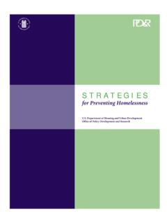 STRATEGIES for Preventing Homelessness - HUD USER