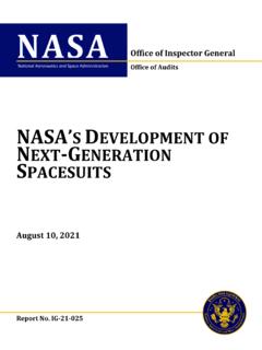 Final Report – IG-21-025 – NASA's Development of Next ...