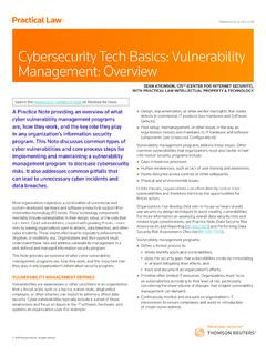 Cybersecurity Tech Basics Vulnerability Management …