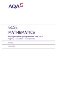 GCSE Mathematics (8300) Specimen mark scheme …