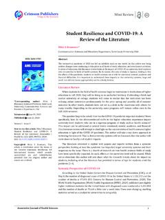 Student Resilience and COVID-19: A Review of the Literature