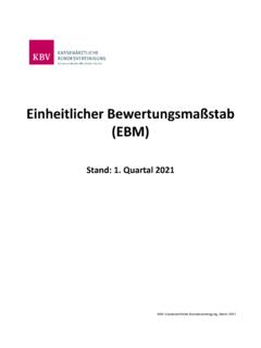 Einheitlicher Bewertungsma&#223;stab (EBM) - KBV