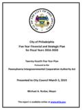 City of Philadelphia Five Year Financial and …