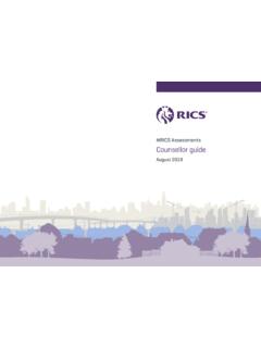 MRICS Assessments Counsellor guide