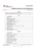 OPA836 Low-Power Op Amp Applications