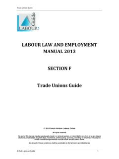 LABOUR LAW AND EMPLOYMENT MANUAL 2013 …